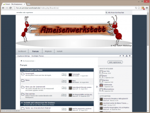 Screenshot der Forenübersicht von www.ameisenwerkstatt.de
