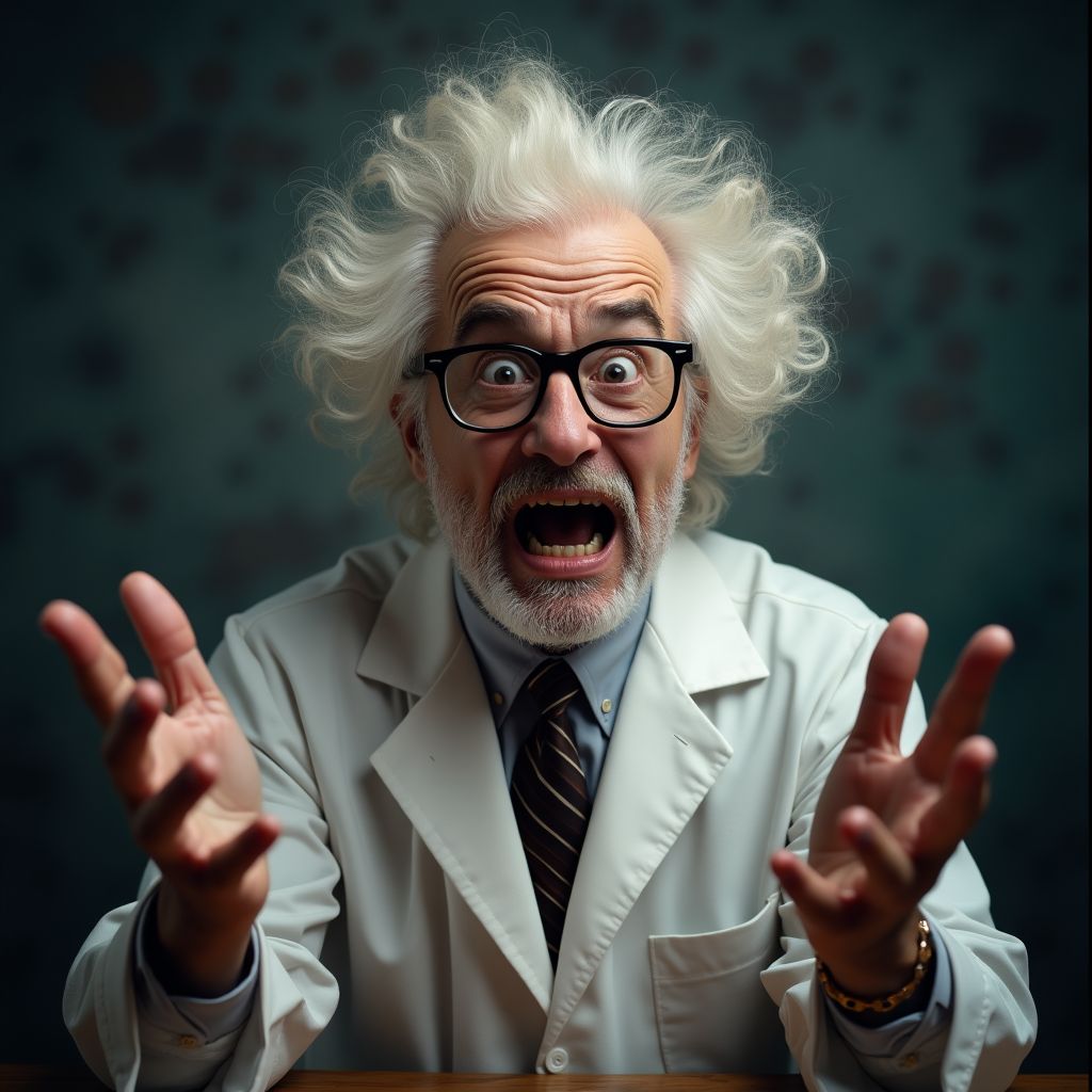 AI generated picture of a crazy scientist